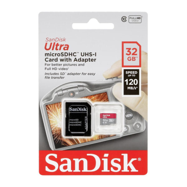 Memorijska kartica SanDisk SDHC 32GB Ultra Micro 120MB/s Class 10 sa adapterom