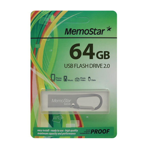 USB Flash memorija MemoStar 64GB HOOK 2.0 metalna