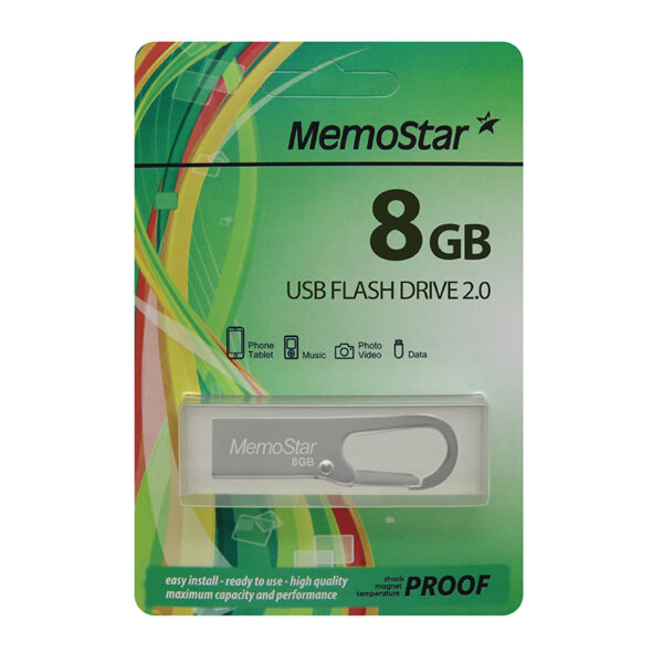 USB Flash memorija MemoStar 8GB HOOK 2.0 metalna