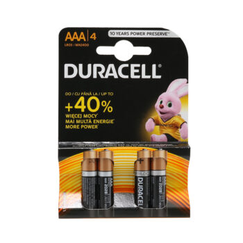 Baterija alkalna 1.5V AAA LR3 blister 4/1 Duracell pakovanje 4 kom