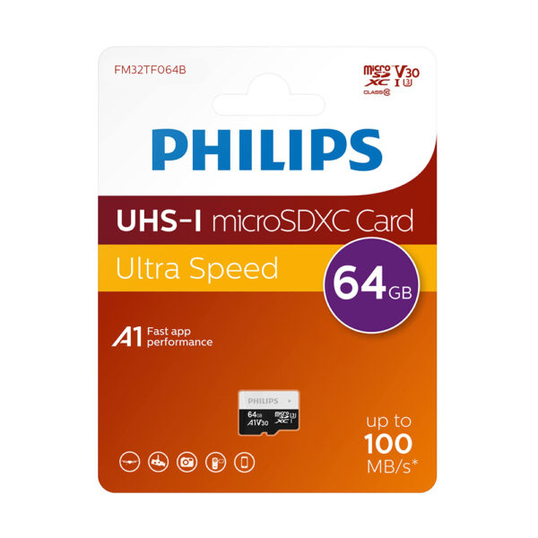 Memorijska kartica PHILIPS Micro SD 64GB V30 ULTRA SPEED (FM32TF064B/93)