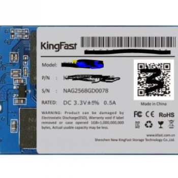 SSD mSATA 256GB KingFast F6M 550MBs/460MBs