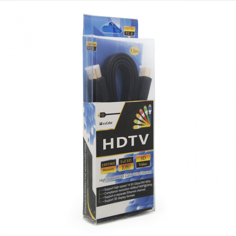 250420246629f8d7ca7d1.png Kabl Flet HDMI na HDMI 1.5m crni - Slika 1