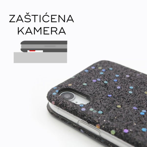 Torbica Flip Diamond za iPhone XS Max crna