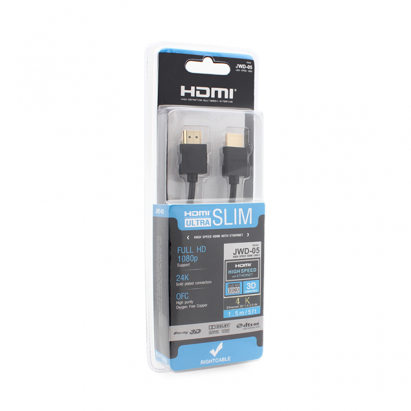 25042024662a11026b11e.png Kabl 1.4V HDMI slim bakarni 1.5m JWD-05 - Slika 1