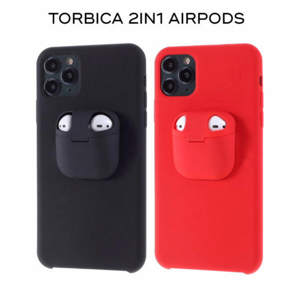 Torbica 2in1 airpods za iPhone 11 Pro Max 6.5 crna