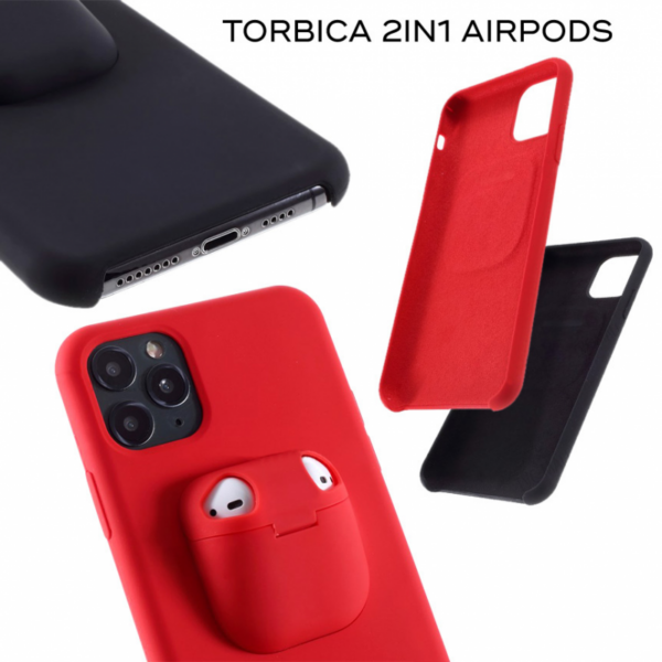 Torbica 2in1 airpods za iPhone 11 Pro Max 6.5 crna