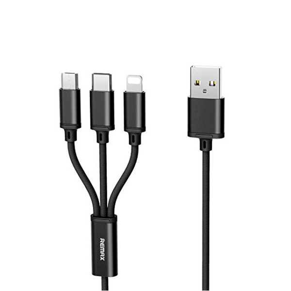 Data kabl REMAX Gition RC-131 3u1 za iPhone Lightning/Micro USB/Type C crni 1m