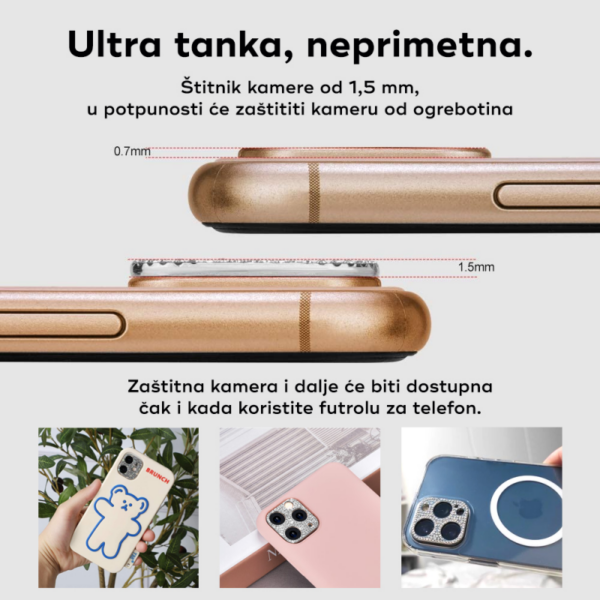 Zastita kamere Cirkon za iPhone 12 Pro 6.1 srebrna