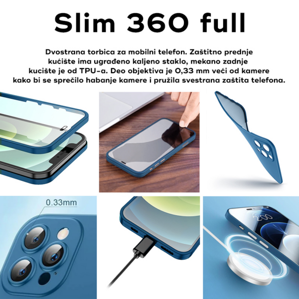Torbica Slim 360 Full za iPhone 12 Pro 6.1 crna