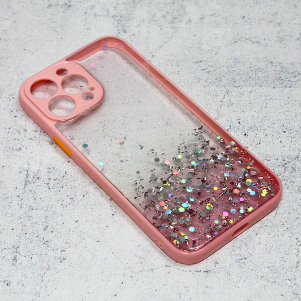 Torbica Frame Glitter za iPhone 13 Pro Max 6.7 roze