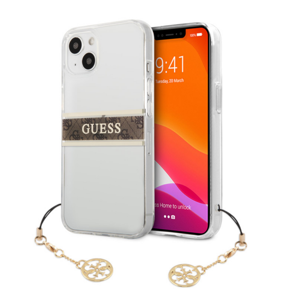 Torbica Guess 4G Stripe Charm za iPhone 13 6.1 braon (GUHCP13MKB4GBR)