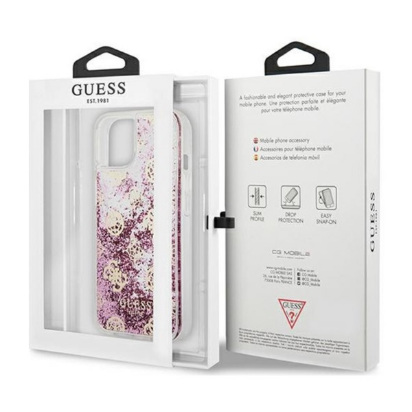 Torbica Guess Hc Liquid Glitter Peony za iPhone 13 6.1 roze (GUHCP13MLGPEPI)