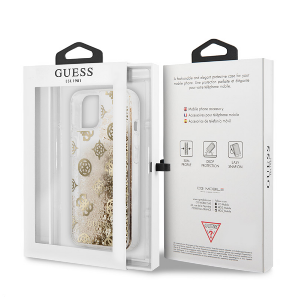 Torbica Guess Hc Liquid Glitter Peony za iPhone 13 6.1 zlatna (GUHCP13MLGPEGO)