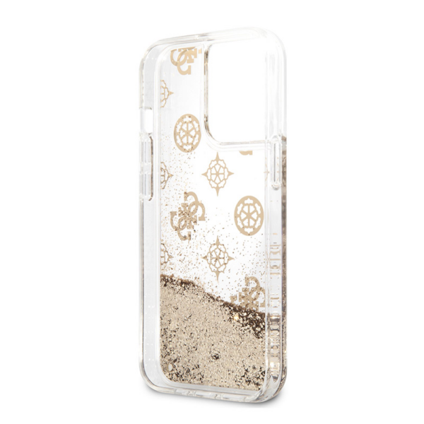 Torbica Guess Hc Liquid Glitter Peony za iPhone 13 Pro 6.1 zlatna (GUHCP13LLGPEGO)