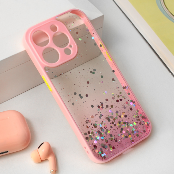 Torbica Frame Glitter za iPhone 14 Pro 6.1 roze