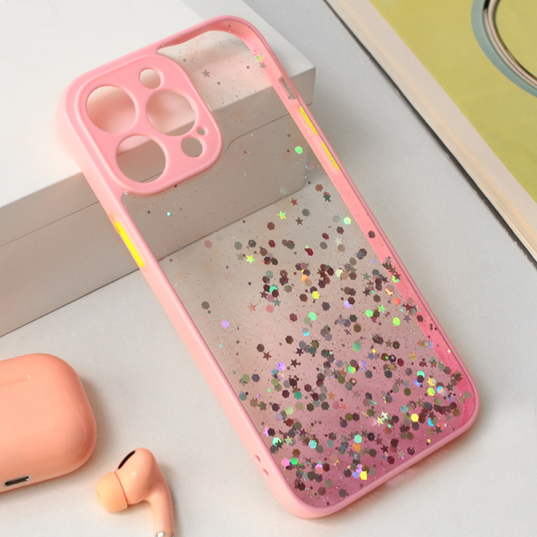 Torbica Frame Glitter za iPhone 14 Pro Max 6.7 roze