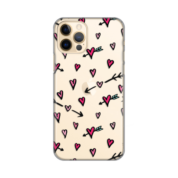 Torbica Silikonska Print Skin za iPhone 12/12 Pro 6.1 Hearts Pattern