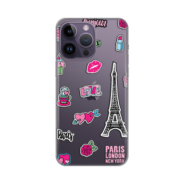 Torbica Silikonska Print Skin za iPhone 14 Pro Max 6.7 Love Paris