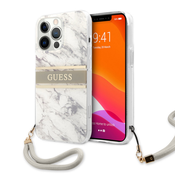 Torbica Guess Marble Strap za iPhone 13 Pro 6.1 siva (GUHCP13LKMABGR)