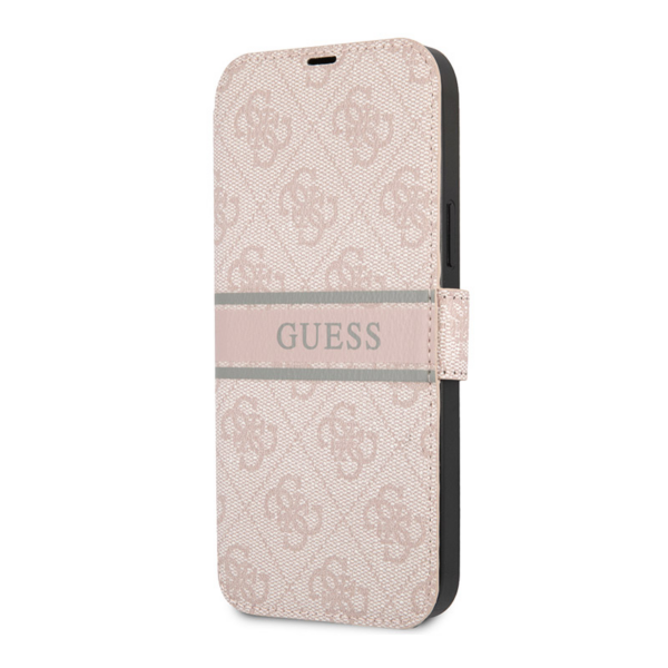 Torbica Guess Stripe Bk Pu za iPhone 13 6.1 roze (GUBKP13M4GDPI)