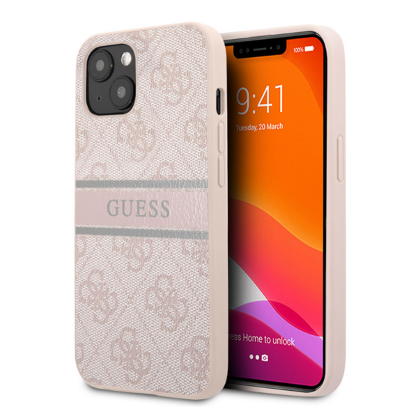 Torbica Guess Stripe za iPhone 13 6.1 roze (GUHCP13M4GDPI)