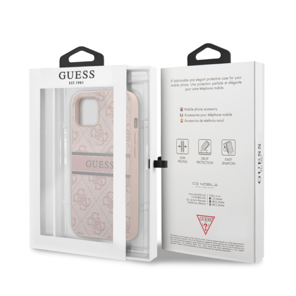 Torbica Guess Stripe za iPhone 13 6.1 roze (GUHCP13M4GDPI)