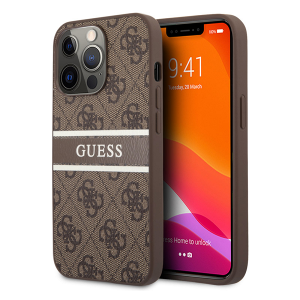 Torbica Guess Stripe za iPhone 13 Pro 6.1 braon (GUHCP13L4GDBR)