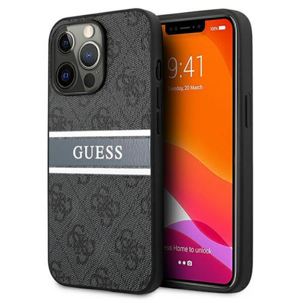 Torbica Guess Stripe za iPhone 13 Pro Max 6.7 siva (GUHCP13X4GDGR)