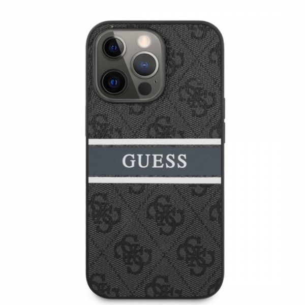 Torbica Guess Stripe za iPhone 13 Pro Max 6.7 siva (GUHCP13X4GDGR)