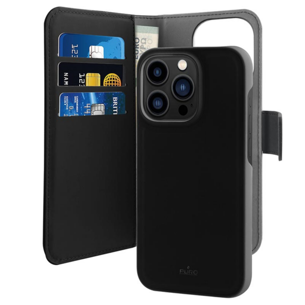 Torbica Puro novcanik 2u1 za iPhone 14 Pro 6.1 crna