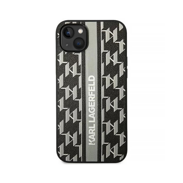 Torbica Karl Lagerfeld Hc Monogram stripe za iPhone 14 6.1 siva (KLHCP14SPGKLSKG)