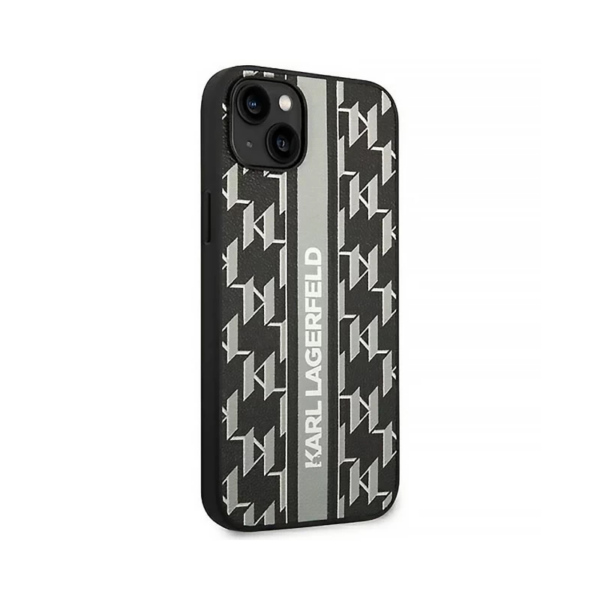 Torbica Karl Lagerfeld Hc Monogram stripe za iPhone 14 6.1 siva (KLHCP14SPGKLSKG)