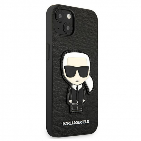 Torbica Karl Lagerfeld Hc Saffiano Ikonik Patch za iPhone 13 6.1 crna (KLHCP13MOKPK)