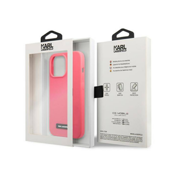 Torbica Karl Lagerfeld Hc Silicone Plaque za iPhone 13 Pro 6.1 pink (KLHCP13LSLMP1PI)