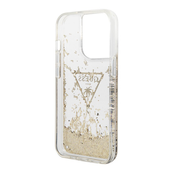 Torbica Guess Hc Liquid Glitter Triangle za iPhone 14 Pro 6.1 transparent (GUHCP14LLFCTPT)