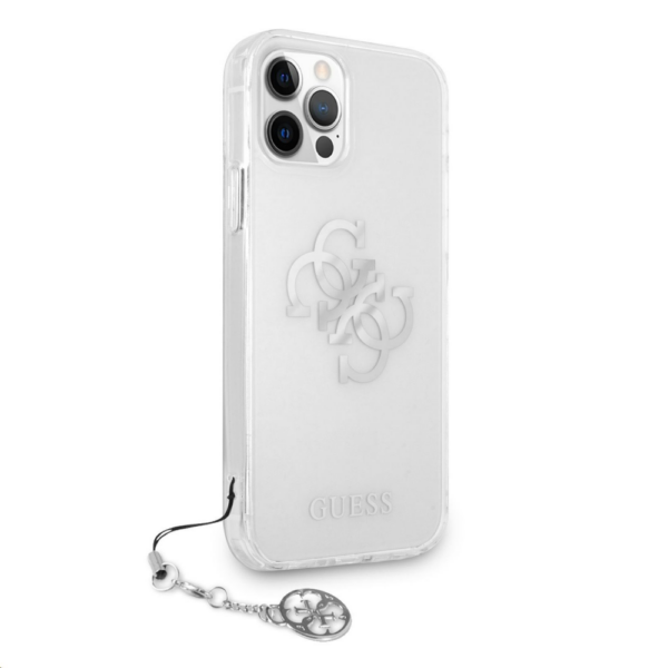 Torbica Guess Hc PC 4G Metal Charm za iPhone 12 Pro Max 6.7 srebrna (GUHCP12LKS4GSI)