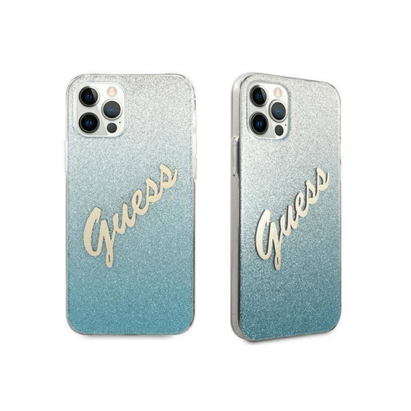 Torbica Guess Hc PC/TPU Script Glitter Gradient za iPhone 12/12 Pro 6.1 plava (GUHCP12MPCUGLSBL)