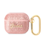 Torbica Guess za Airpods 3 PU Glitter Flake pink (GUA3HGGSHP)