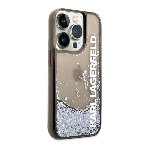 Torbica Karl Lagerfeld Hc Liquid Glitter Elong za iPhone 13 Pro Max 6.7 crna (KLHCP13XLCKVK)