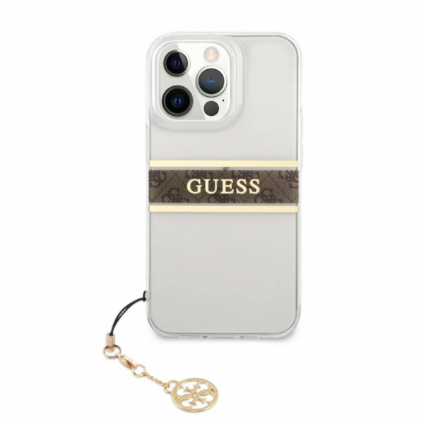 Torbica Guess 4G Stripe Charm za iPhone 13 Pro 6.1 braon (GUHCP13LKB4GBR)