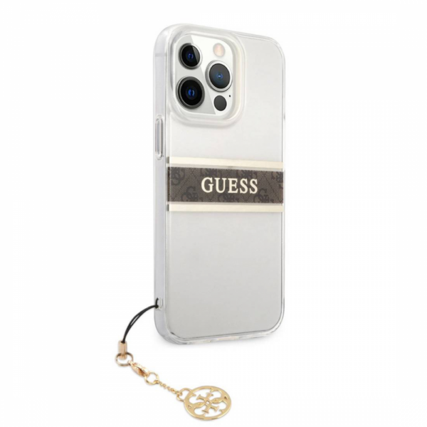 Torbica Guess 4G Stripe Charm za iPhone 13 Pro 6.1 braon (GUHCP13LKB4GBR)