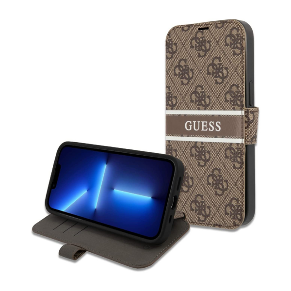 Torbica Guess Stripe Bk Pu za iPhone 13 Pro 6.1 braon (GUBKP13L4GDBR)