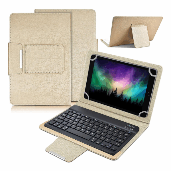 Torbica sa Bluetooth Tastaturom Leather za Tablet 10" Univerzalna zlatna