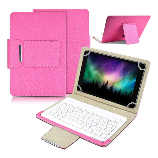 Torbica sa Bluetooth Tastaturom Leather za Tablet 11" Univerzalna pink