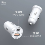 Auto punjac KONFULON JK79, 3A, QC3.0 22.5W, PD 30W crni - Slika 2