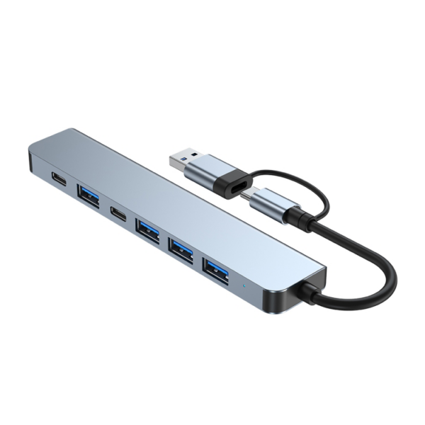 Adapter Type C - USB 3.0 HUB na 2xType C, 3xUSB 3.0 i 2xUSB 2.0 7u1 20cm kabl