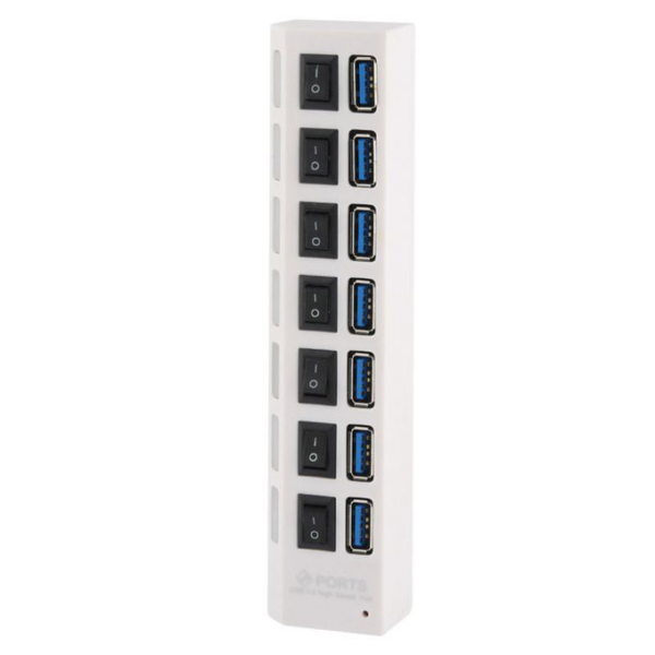 USB 3.0 HUB 7 portova JWD-U37 beli