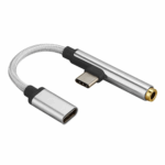 Adapter za slusalice i punjenje Type C sivi