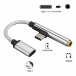 Adapter za slusalice i punjenje Type C sivi - Slika 3